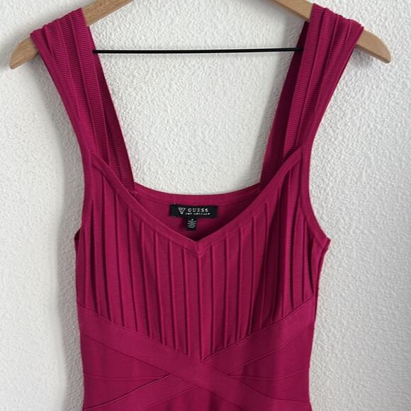 Guess Los Angeles Sleeveless Party Sheath Pink Dress Bondage Y2K 4 - Picture 4 of 11